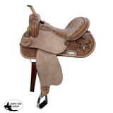 New! Double T Weathered Steer Barrel Style Saddle - 15 Inch - Country Scene Saddlery and Pet Supplies