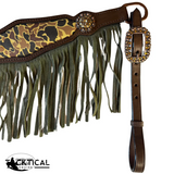 New! DUCK HUNT LEATHER FRINGE BREASTCOLLAR - Country Scene Saddlery and Pet Supplies