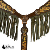 New! DUCK HUNT LEATHER FRINGE BREASTCOLLAR - Country Scene Saddlery and Pet Supplies
