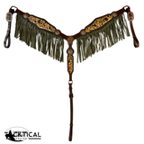 New! DUCK HUNT LEATHER FRINGE BREASTCOLLAR - Country Scene Saddlery and Pet Supplies