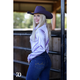 New! Dusty Lilac Satin Performance Rodeo Shirt Ladies Western Shirts