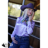 New! Dusty Lilac Satin Performance Rodeo Shirt Ladies Western Shirts