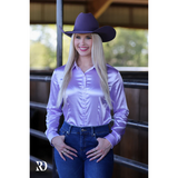 New! Dusty Lilac Satin Performance Rodeo Shirt Ladies Western Shirts
