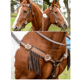 New! Dusty Rose One Ear Headstall Full Set Western Breastplate