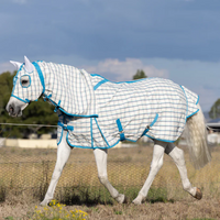 New! Earlwood Ripstop Hooded Combo White-Turquoise Horse Blankets & Sheets