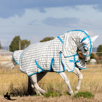 New! Earlwood Ripstop Hooded Combo White-Turquoise Horse Blankets & Sheets