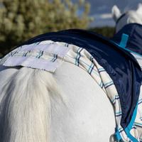 Earlwood White Turquoise Check Tail Bag Horse Blankets & Sheets