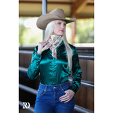 New! Emerald Satin Performance Rodeo Shirt Ladies Western Shirts