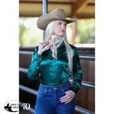 New! EMERALD SATIN PERFORMANCE RODEO SHIRT - Country Scene Saddlery and Pet Supplies