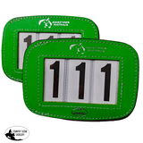 New! Equestrian Australia Stallion Hamag™ Leather Bridle Number Holders (Pair) - 3 digit - Stallion Discs