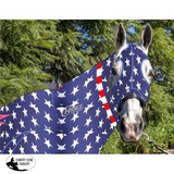 New! EQUINE COMPRESSION NECK AND HOOD COMBO PRINTED -USA STARS & STRIPES - Country Scene Saddlery and Pet Supplies