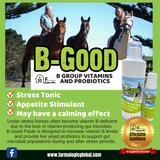 New! Farmalogic B-Good Probiotics with Vitamin B for Horse Stress, Anxiety & Appetite 🚚 Postage to be Quoted .* - Country Scene Saddlery and Pet Supplies
