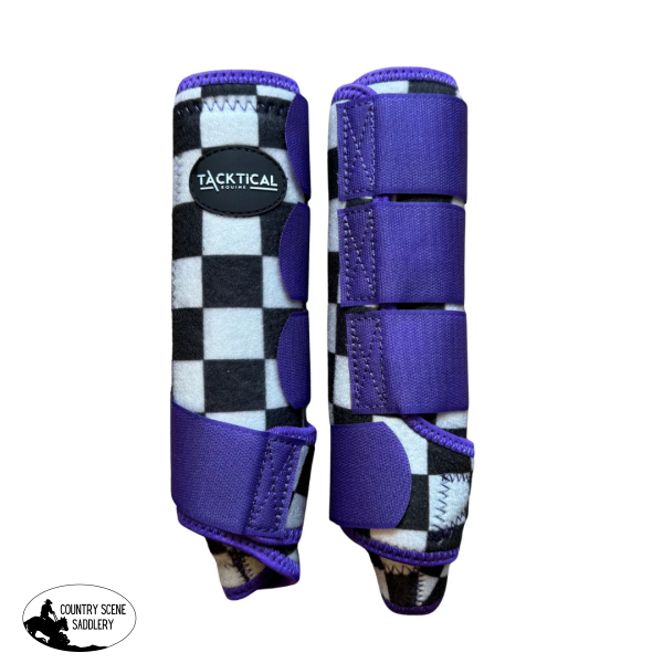 New! FINISH LINE & PURPLE SPLINT BOOTS (PAIR) MEDIUM / FRONT Splint Boots