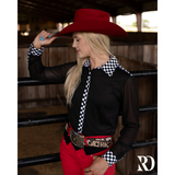 New! FINISH LINE SATIN MESH PERFORMANCE RODEO SHIRT Western Style