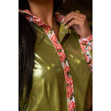 New! FIRST DATE & OLIVE SPARKLE PERFORMANCE RODEO SHIRT Western Clothing