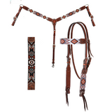 NEW! Flat Infinity Beaded Breast Collar Full/Cob / Complete Set Western Bridles