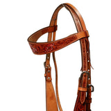 New! Floral Carved Pink Headstall - Country Scene Saddlery and Pet Supplies