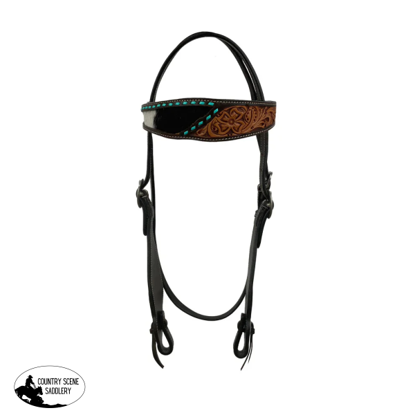 New! Floral Tool And Hide - Argentina Cow Leather Browband Headstall Headstalls Bridles