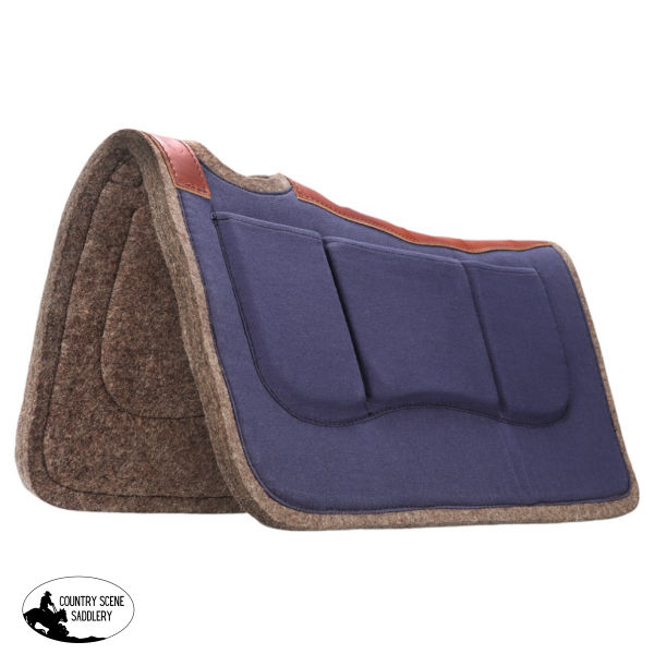 New! Fort Worth Canvas Shim Pad w/Spine - Navy 30’’ x 30’’ Western Pad