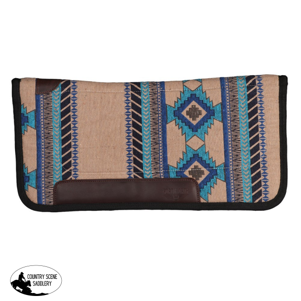 New! Fort Worth Contoured Saddle Pad - Turquoise 32’’ x 32’’ Western Pad