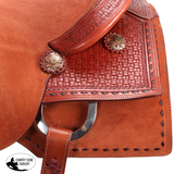 New! Fort Worth Cowhorse Rough Out Saddle - Chestnut - Country Scene Saddlery and Pet Supplies