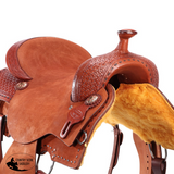 New! Fort Worth Cowhorse Rough Out Saddle - Chestnut - Country Scene Saddlery and Pet Supplies
