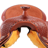 New! Fort Worth Cowhorse Rough Out Saddle - Chestnut - Country Scene Saddlery and Pet Supplies