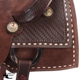 New! Fort Worth Cowhorse Rough Out Saddle - Chocolate - Country Scene Saddlery and Pet Supplies