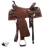 New! Fort Worth Cowhorse Rough Out Saddle - Chocolate - Country Scene Saddlery and Pet Supplies