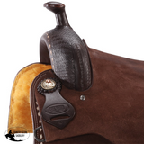 New! Fort Worth Cowhorse Rough Out Saddle - Chocolate - Country Scene Saddlery and Pet Supplies