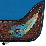New! Fort Worth Feather Tooled Felt Saddle Pad - 30’’ x 30’’ Western