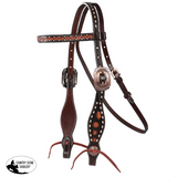 New! Fort Worth Prairie Dreams Headstall - Brown Flowers full/cob Western Bridle