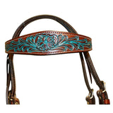 Fort Worth Turquoise Flower Headstall - Country Scene Saddlery and Pet Supplies