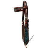 Fort Worth Turquoise Flower Headstall - Country Scene Saddlery and Pet Supplies