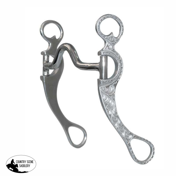 New! Francois Gauthier Reining Collection - FG Western Light Weight Engraved Shank Medium Port Bit Western Bits