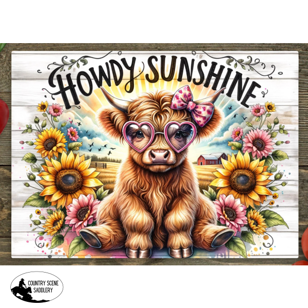 New! Glass Chopping Board - Howdy Sunshine Gift Items