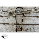 New! Gold, Teal And Burgundy Beaded One Eared Bridle - Country Scene Saddlery and Pet Supplies