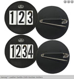 Hamag™ Leather Saddle Cloth Number Holders (Pair) - Round - Country Scene Saddlery and Pet Supplies