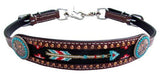 New! Showman ® Medium leather wither strap with arrow beaded inlay. - Country Scene Saddlery and Pet Supplies