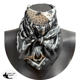New! HTP Western Kayce Satin Wild Rag, Black - Country Scene Saddlery and Pet Supplies