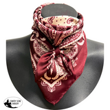 New! HTP Western Kayce Satin Wild Rag Maroon