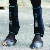 New! Ice Vibe Boot Extra Full - Black/Aqua (For Larger boned horses and hind legs) - Horse Vitamins & Supplements