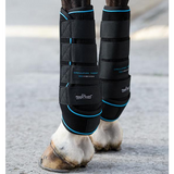 New! Ice Vibe Boot Extra Full - Black/Aqua (For Larger boned horses and hind legs) - Horse Vitamins & Supplements