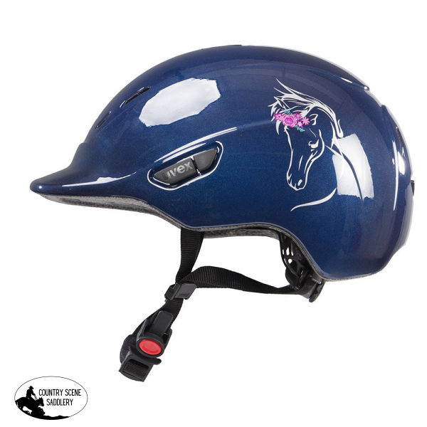 New! Kiddox Riding Helmet Flower Shiny Navy 3XS-XS (49-54cm) Flower Shiny Navy 3XS-XS (49-54cm)