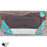 New! Klassy Cowgirl 28x30 Barrel Style 1” Brown felt pad with teal - Country Scene Saddlery and Pet Supplies