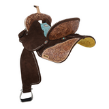 New! Klassy Cowgirl Teal Rose Barrel Style Saddle - - Country Scene Saddlery and Pet Supplies
