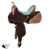 New! Klassy Cowgirl Teal Rose Barrel Style Saddle - - Country Scene Saddlery and Pet Supplies