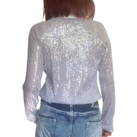 New! L1473 - Opal Ladies White Sparkle Stretch Western Shirt Shirts & Tops