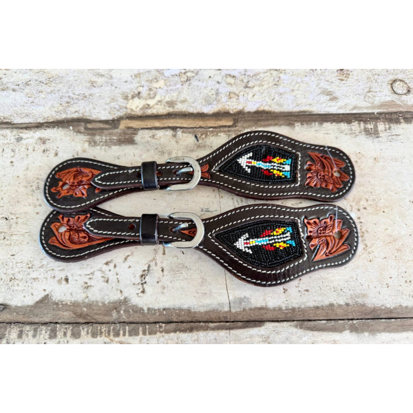 New! Ladies Beaded Arrow Spur Straps spur strap