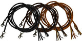 Leather braided split reins with scissor snap ends. 6.5 ft long. - Country Scene Saddlery and Pet Supplies